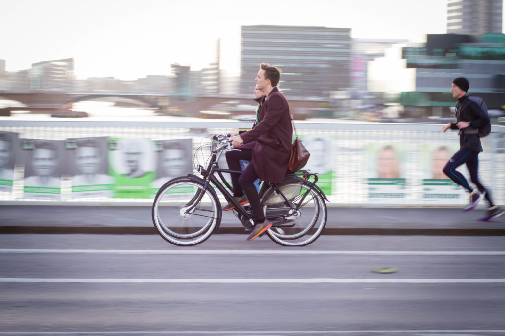 People on bicycle in Copenhagen